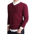thumbnail image 6 of yillto Men's V Neck Sweater Knit Fall Winter Casual Lightweight Long Sleeve Warm Sweaters Clothes, 6 of 6