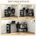 360° Rotating Home Office Corner Desk and Storage Shelf Combo