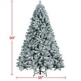 thumbnail image 5 of Alden Design Green Frosted Hinged Flocked Spruce Artificial Christmas Tree, with Foldable Stand 9", 5 of 11
