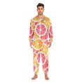 thumbnail image 3 of FORMRS Onesies Pajama for Adults Unisex Hoodie Winter Jumpsuit One Piece Sleepwear, Sizes S-2XL, Pink Grapefruit Slices, 3 of 7