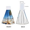 thumbnail image 3 of Dailycode Kitchen Wash Cloths with Hanging Loops Absorbent Absorbent Quick Drying Hand Towels, 2 Pack, Starfish Beach Coconut Tree, 3 of 7