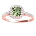 thumbnail image 2 of Aonejewelry 1.20 Ct. Ttw Cushion Shape Green Amethyst Bridal Set In 10k Rose Gold, 2 of 3
