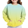 thumbnail image 6 of SGFCWSX Girls Crew Neck Sweatshirt Oversized with Pockets Pullover Top Toddler Soft Gradient Sweatshirts Green Size 3-4T, 6 of 6