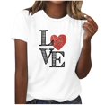 thumbnail image 2 of Deals of The Day Clearance kttectoa Classic Fit Casual T Shirt Basic Tops Women Clothing LOVE Graphic Blouse Short Sleeve Round Neck Tops for Women Free Shipping Party, 2 of 4
