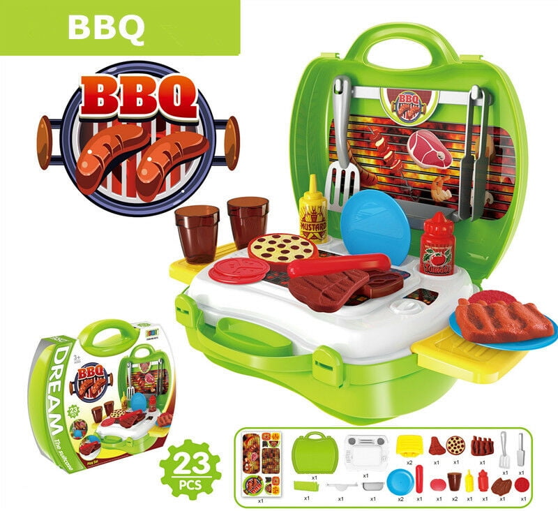 Step2 Fixin Fun Outdoor Toy Grill with 10 Piece Stack and Stay Hot Dog Play Set 