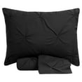 thumbnail image 4 of Sweet Home Collection, Luxurious 3 Piece Microfiber Pinch Pleat Pintuck Duvet Cover & Pillow Sham Set - Queen, Black, 4 of 5
