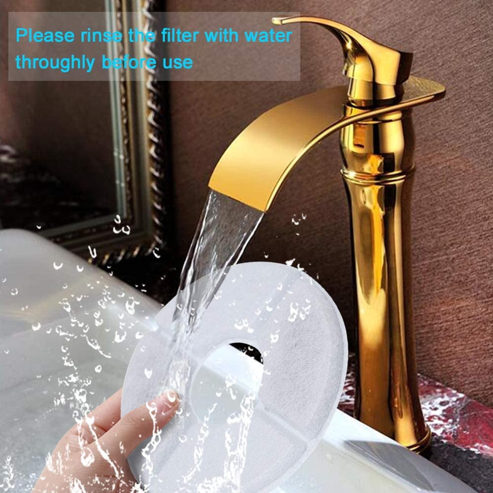 4PCS Replacement Fountain Filters for 2.4L Round Water Fountain Automatic Pet Fountain Filters