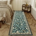 thumbnail image 3 of Garvee Washable Runner Rug 2x6 Botanical Print Rugs Living Room Rugs, Farmhouse Non-Slip Indoor Rug Soft Stain Resistant Carpet for Entryway Laundry Room Bedroom, Dark Blue, 3 of 8