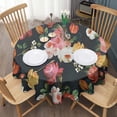thumbnail image 3 of Pioneer Flower Floral Print Pattern Round Tablecloth 60"x60",Wrinkle Wipeable Table Cloth for Kitchen Dining Room Picnic Patio Party, 3 of 6
