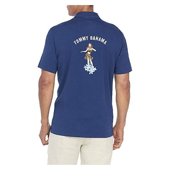 Tommy Bahama Island Zone Hula Back Golf Polo Shirt ( Bering Blue, Size M)