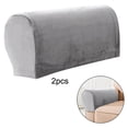 thumbnail image 4 of simhoa Thick Sofa Armrest Covers Arm Covers Solid Soft Slipcovers with Pins Non Slip Armrest Protector Washable Detachable light gray, 4 of 7