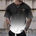 thumbnail image 2 of Coconut Tree Graphic Tees for Men Summer Casual Short Sleeve Crewneck Gradient Color Tropical Vacation Beach Tshirts, 2 of 7