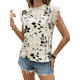 thumbnail image 2 of Blusas de Encaje con Estampado Floral para Mujer, Cuello Redondo, Mangas , Estilo Bohemio, Color Albaricoque M, 2 of 9