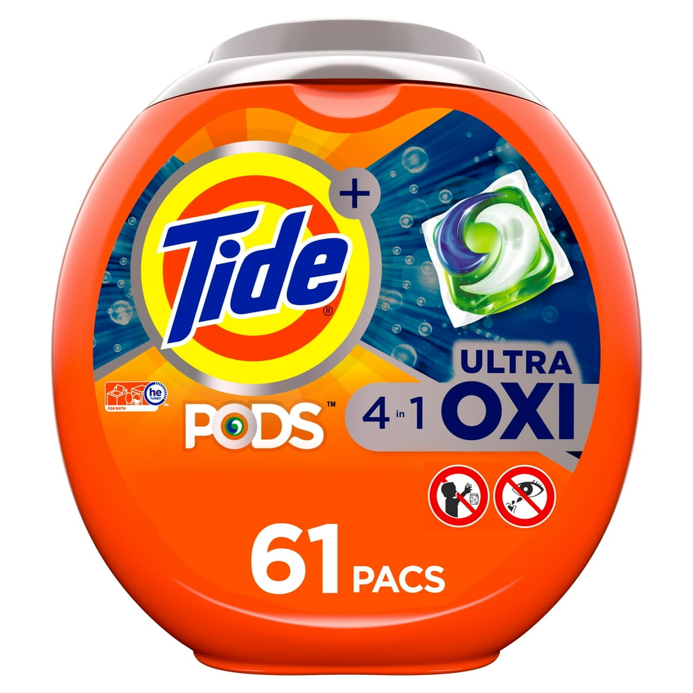 Tide PODS Ultra Oxi Liquid Laundry Detergent Pacs, 61 Count Walmart