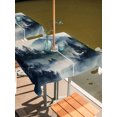thumbnail image 2 of Outdoor Tablecloth with Umbrella Hole for Patio/Picnic/Party/Camping, Blue Black Foggy Forest Waterproof Table Cloth Square Cover Washable, Abstract Art Mountain (60"x 60"), 2 of 9
