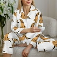 thumbnail image 6 of Yiaed German Shepherd Dog Print Pajamas Women's Long Sleeve Sleepwear Soft Button Down Loungewear Pjs Lounge Set Nightwear Womens Pajama Pants-Large, 6 of 7