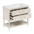 thumbnail image 7 of Beige 36" Bathroom Vanity Set, Solid Wood Frame and Extra Large Shelf / Ample Storage, Elegant Appearance, 7 of 7