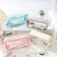 thumbnail image 5 of Pen Case Large Capacity Clear Pencil Case with Zipper Multicolor Plastic Pencil Case Visible Pen Box for Classroom Office, Teen Student College Travel Supplies, 5 of 5