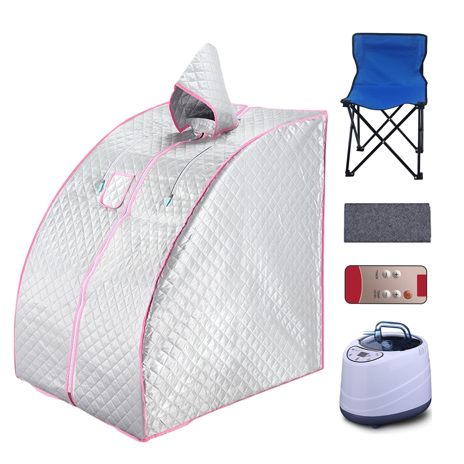 US Plug GLOGLOW Portable Steam Sauna Spa Set Foldable Steam Pot Machine Tent Slimming Weight Loss Therapy Personal Home Indoor 2L 