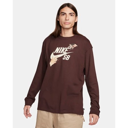 Nike SB City of Love Long Sleeve Tee Earth FQ7681-227 Men's Size M Standard Fit