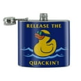 thumbnail image 2 of Release the Quackin' Kraken Rubber Duck Funny Humor Stainless Steel 5oz Hip Drink Kidney Flask, 2 of 4