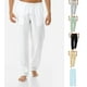 thumbnail image 1 of Pantalones de lino de algodón casuales de color sólido de moda simple para hombres de comercio exterior, blanco, L ShuxiuWang 8390613471123, 1 of 1