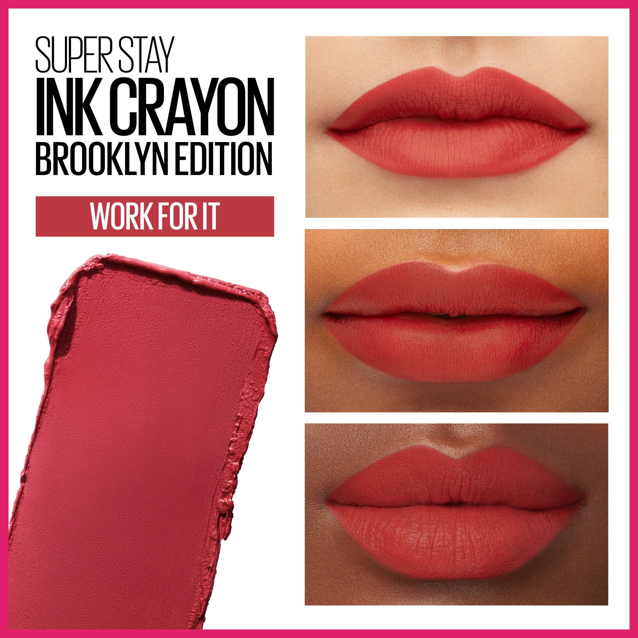(2 pack) Maybelline SuperStay Ink Crayon Matte Lipstick, Work For It