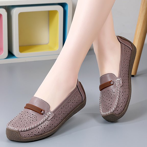 ZTTD Slip On Women Comfort Walking Hollow Out Flat Loafers Casual Shoes Driving Loafers Walking Shoes for Women
