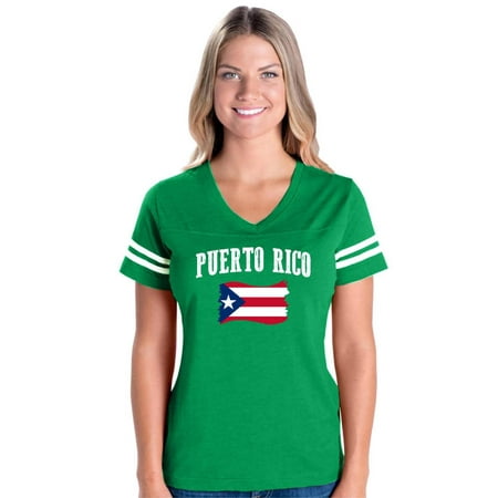 Normal Is Boring Puerto Rico Flag Women S Football V Neck Fine