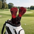 thumbnail image 4 of Uorisanigo Golf Club Head Covers for Drivers, Fairway Woods and Hybrids, 3Pcs Red Cobweb Spider Golf Headcovers Set with Soft Lining, Waterproof PU Accessories Gift for Women Men, 4 of 7