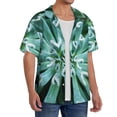 thumbnail image 2 of Balery Teal Cactus Camisa Casual de Manga Corta con Botones para Hombre, Texturizada, Estilo Cubano, para Playa, Verano-XX-Large, 2 of 5