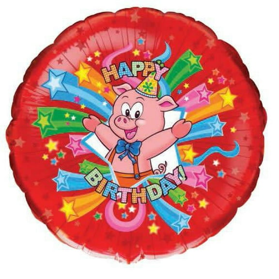 LOONBALLOON Farm Animals Balloons, 18″ BIRTHDAY PIG