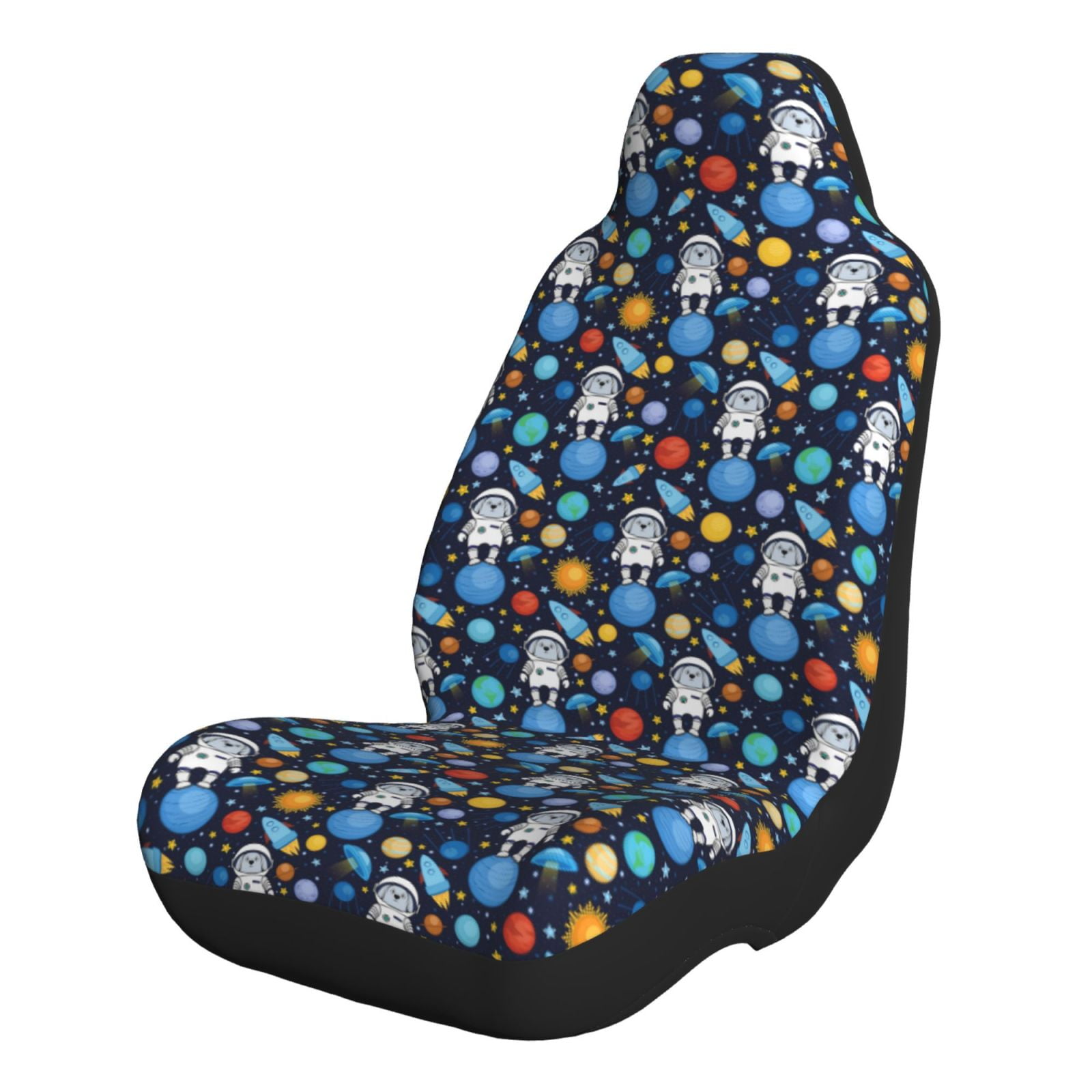 Honeii Space Dog for Car Seat Covers Full Set Seat Covers for Cars Car Seat Protector Waterproof Leather Car Seat Cushion-1