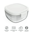 thumbnail image 4 of Bentgo Glass - Leak-Proof Salad Container with Large 61-oz Salad Bowl, 4-Compartment Bento-Style Tray for Toppings, 3-oz Sauce Container for Dressings, and Built-In Reusable Fork (White), 4 of 8