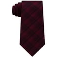 thumbnail image 1 of Kenneth Cole Mens Tonal Plaid Self-tied Necktie, Red, One Size, 1 of 1