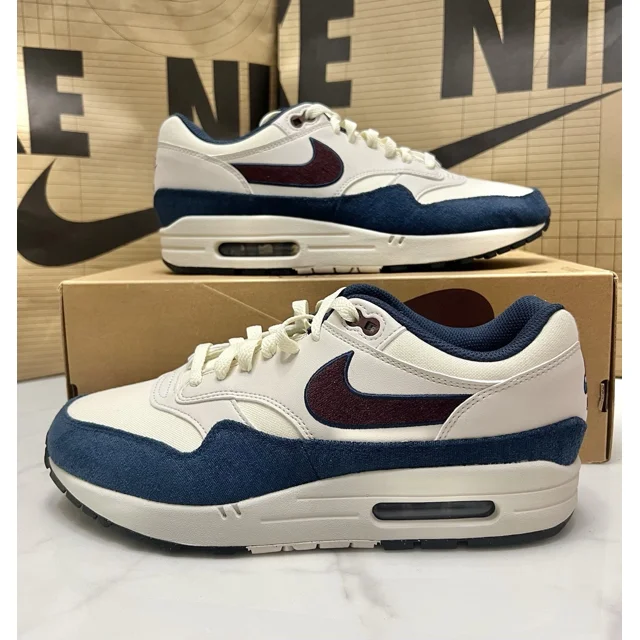 Men's 9.5 - Nike Air Max 1 Shoes Coconut Milk Burgundy Crush FN6952-103