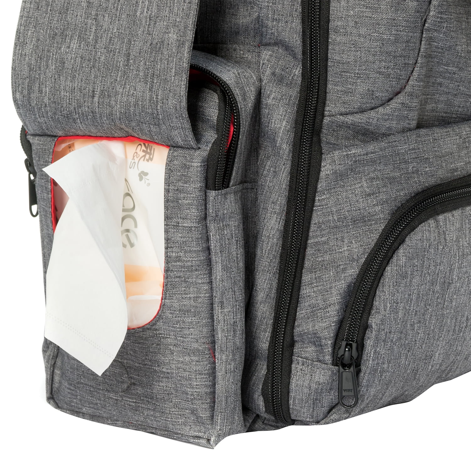 K-Cliffs Stroller Straps Changing Pad Included Backpack Diaper Bag, Gray