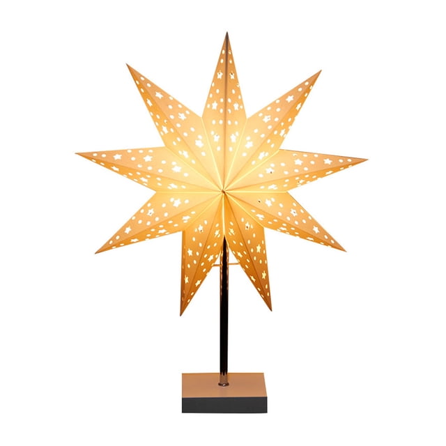 Eyfqtcs Star Floor Night Light Table Standing Home Xmas Party Lámpara De Papel (Blanco)