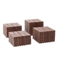 thumbnail image 5 of Holaki 44 pcs 12*12 inch Patio Deck Tiles, Interlocking Decking Tiles, Floor Tile, for Porch Poolside Balcony Backyard, Polypropylene, Brown+Lines Square Panel, 5 of 9