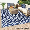 thumbnail image 5 of BalajeesUSA Outdoor Plastic Straw Patio Rugs 9' x 12' Blue Reversible Waterproof RV Camper Mats UV Treated, 5 of 13