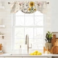 thumbnail image 3 of Sunflowers Tie Up Valance Curtains for Windows, Kitchen Curtains Window Treatments, Farmhouse Retro Botanical Floral Bee Love Heart Short Window Shades Valances for Bedroom Bathroom Cafe 42"x12", 3 of 8