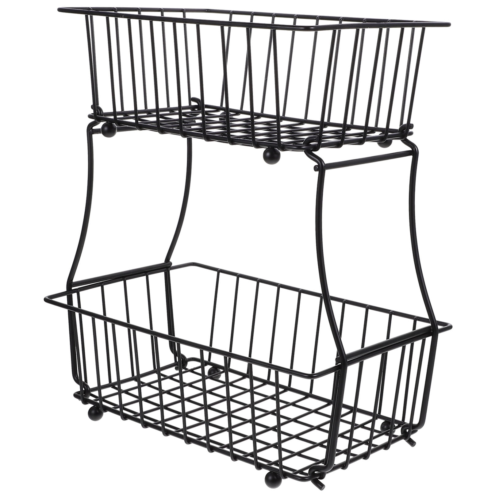 SWETRACE 1Pcs Kitchen Storage Basket Black Wire Fruit Organizer 30.00X19.00X10.00cm