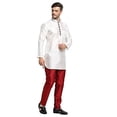 thumbnail image 2 of Men's Kurta Pant Set Silk Blend Comfortable Indian Dress Kurta Pant Set Party Wear, 2 of 5