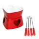 thumbnail image 2 of Sizikato - Juego de fondue de chocolate de porcelana roja en forma de coraz&oacute;n, 10 onzas, 2 of 7