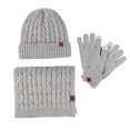 thumbnail image 3 of Conjunto de guantes de lana para hombres y mujeres, gorro de lana cálido, bufanda larga, calentador de cuello, guantes de pantalla táctil, 3 en 1, Invierno, 3 of 3