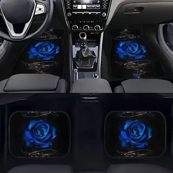 Unbranded Car Carpet, Large Rose Pattern, Driver Side Floor Mats, Universal Fits All Car Models - Other 4 Piece