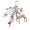 A, variant on Deer Shaped Flocking Beaded Key Chain Flower Charm Keyring Ornament for Comfort
