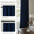thumbnail image 2 of Navy Blue Velvet Light Filtering Curtains(52 X 90）, Thermal Insulated Drapes for Bedroom & Living Room, Heavyweight Soundproof Rod Pocket Curtains, 2 Panels, 2 of 4