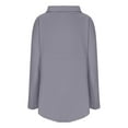 thumbnail image 6 of Htigea Cotton Shirts for Women Mock Neck Long Sleeve Pullover Elegant Business Office Work Tops Gray M, 6 of 6