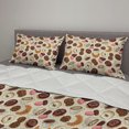 thumbnail image 2 of Dessert Comforter & Sham Bedding Set, Patisserie Theme Pattern Chocolate Coated Donut Cookie Latte Croissant, 3 pcs Duvet Set Microfiber Filling Quilt, 5 Sizes, Pale Pink Brown Cream, by Ambesonne, 2 of 4